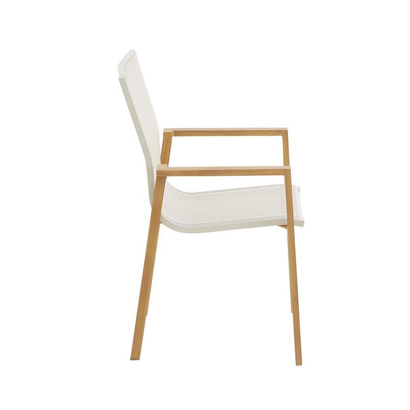 Silla de Comedor de Exterior Odyssea de Aluminio y Textileno de 56.5 x 58.5 x 91 cm