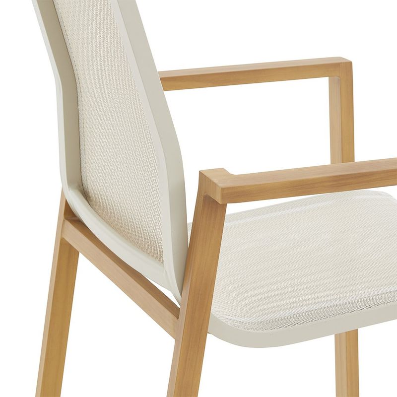 Silla de Comedor de Exterior Odyssea de Aluminio y Textileno de 56.5 x 58.5 x 91 cm