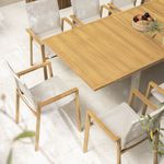 Silla de Comedor de Exterior Odyssea de Aluminio y Textileno de 56.5 x 58.5 x 91 cm