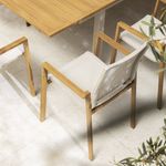 Silla de Comedor de Exterior Odyssea de Aluminio y Textileno de 56.5 x 58.5 x 91 cm