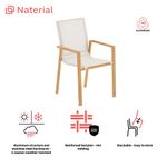 Silla de Comedor de Exterior Odyssea de Aluminio y Textileno de 56.5 x 58.5 x 91 cm