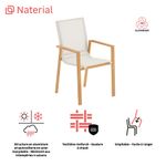 Silla de Comedor de Exterior Odyssea de Aluminio y Textileno de 56.5 x 58.5 x 91 cm