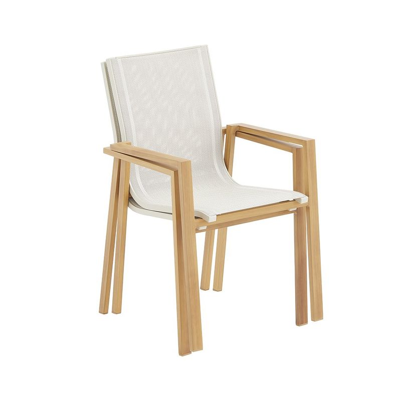 Silla de Comedor de Exterior Odyssea de Aluminio y Textileno de 56.5 x 58.5 x 91 cm