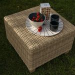 Juego de Sala de Exterior Medena Beige para 7 Personas con Sofá Esquinero, Mesa y 2 Puff