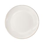 Vajilla de Porcelana de 12 Piezas Blanca con Borde Dorado