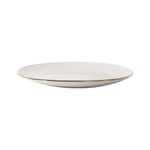 Vajilla de Porcelana de 12 Piezas Blanca con Borde Dorado