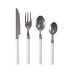 Vajilla de Porcelana de 18 Piezas Blanca con Cubiertos