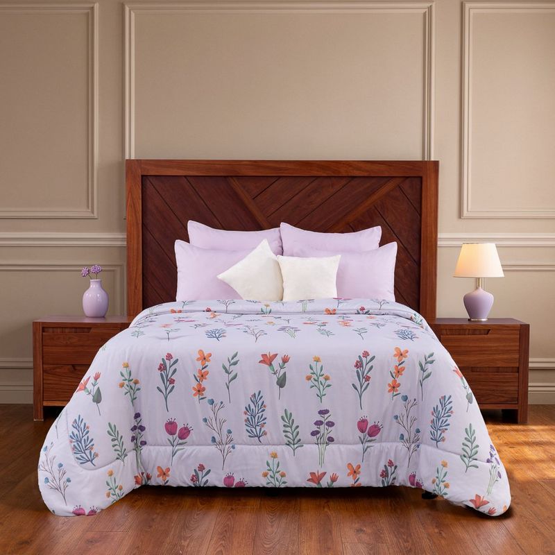 Set de Edredón Fleur de 7 Piezas Tamaño King Diseño Floral Suave