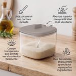Azucarero con Tapa Beige y Cuchara Transparente
