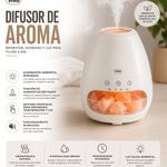 Difusor de Aroma con Luz LED y Piedras de Sal Himalaya Color Blanco