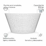 Ensaladera Acrílica de 91.2 oz para Servir Ensaladas Color Transparente