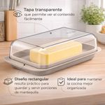 Mantequillera con Tapa Transparente y Base Beige