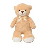 Peluche de Oso Grande con Moño Decorativo Color Beige de 100 Cm