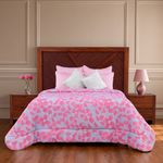 Set de Edredón Meryl de 7 Piezas Tamaño King Diseño Floral Rosado