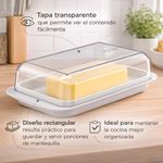 Mantequillera con Tapa Transparente y Base Blanca
