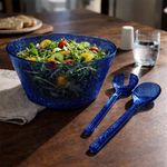 Ensaladera Acrílica de 91.2 oz para Servir Ensaladas Color Azul
