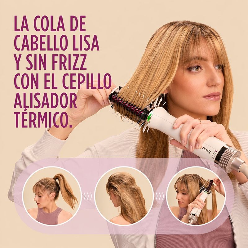 Cepillo Alisador Shark SmoothStyle con Aire Caliente y 3 Niveles Color Gris