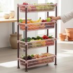 Organizador Delgado de 4 Niveles Color Rosado de 20x50x80.5 cm