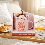 Set de Taza de Cerámica de 20 oz con Flores Decorativas