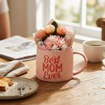 Set de Taza de Cerámica de 20 oz con Flores Decorativas