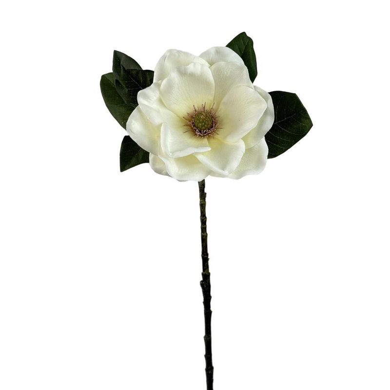 Flor Artificial Magnolia Color Blanco de 10 cm para Floreros y Arreglos