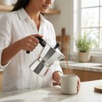 Cafetera Italiana Kenia de Aluminio con Mango de Baquelita 6 Tazas