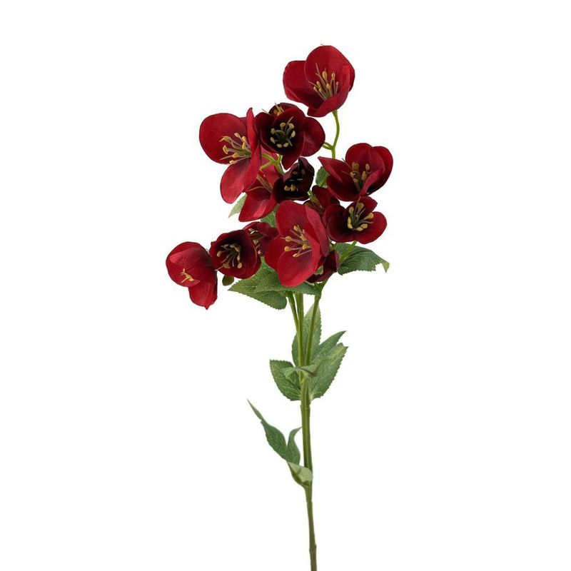 Ramo Artificial Heléboro Color Rojo de 15 cm para Floreros y Arreglos