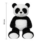Peluche de Panda Grande Textura Afelpada Suave Color Blanco y Negro de 100 Cm