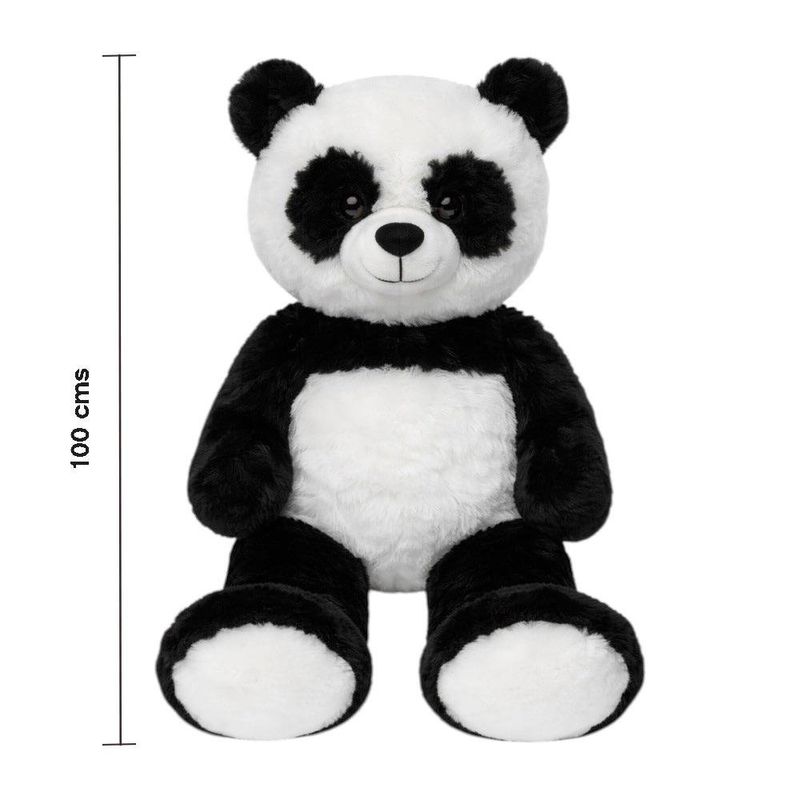 Peluche de Panda Grande Textura Afelpada Suave Color Blanco y Negro de 100 Cm