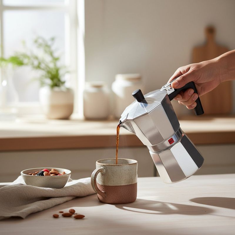 Cafetera Italiana Kenia de Aluminio con Mango de Baquelita 12 Tazas