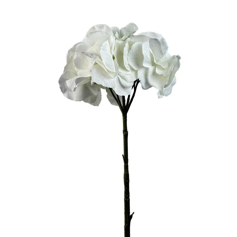 Flor Artificial Hortensia Color Blanco de 10 cm para Floreros y Arreglos