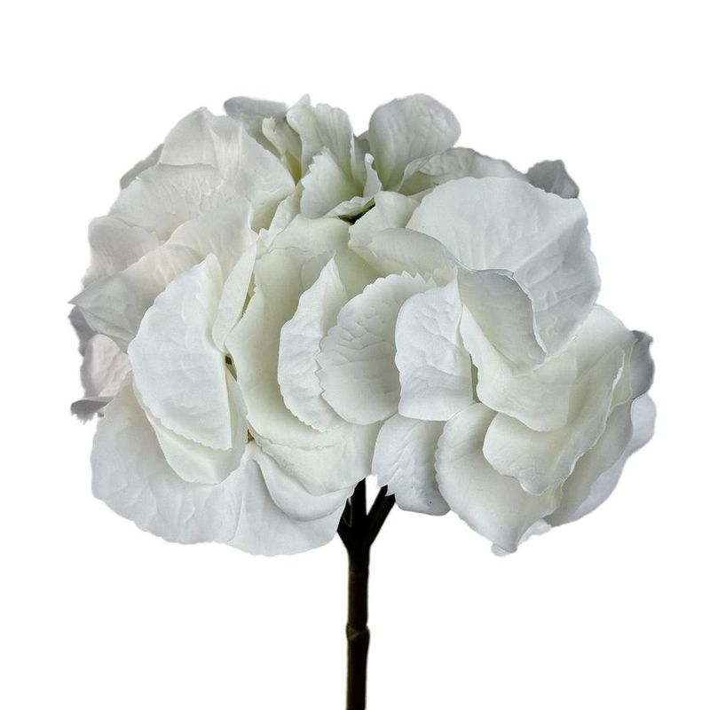 Flor Artificial Hortensia Color Blanco de 10 cm para Floreros y Arreglos