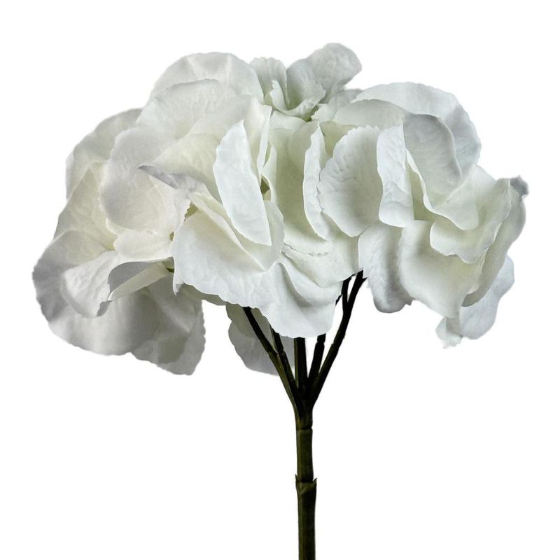 Flor Artificial Hortensia Color Blanco de 10 cm para Floreros y Arreglos