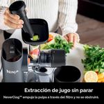 Exprimidor de Prensado en Frío Ninja NeverClog con Control de Pulpa Color Carbón