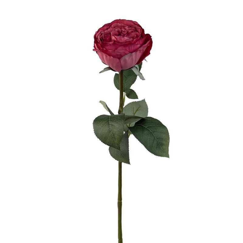 Flor Artificial Rosa Repollo Color Fucsia de 8 cm para Floreros y Arreglos