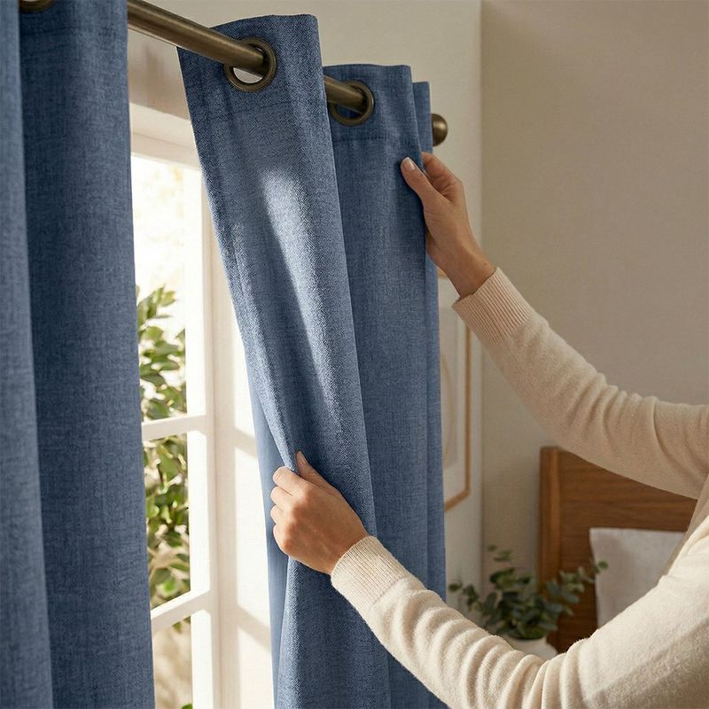 Cortina Blackout Jacquard Azul 140 x 240 cm