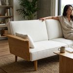 Sofá Scott de 205 x 90 x 83 cm con Estructura de Madera Color Blanco
