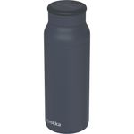 Botella Térmica de Acero Inoxidable para 690 mL con Asa de Silicona Color Negro