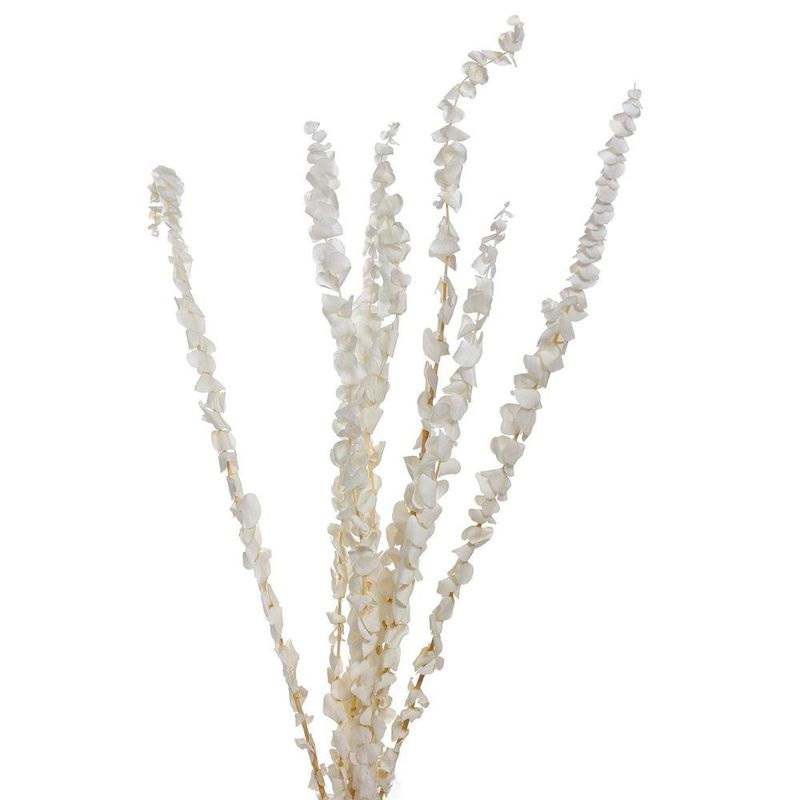 Rama Artificial Eucalipto Color Blanco de 65 cm para Floreros y Arreglos