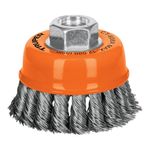 Cepillo de Copa Trenzada Gruesa para Esmeril de 3 x 5/8 plg