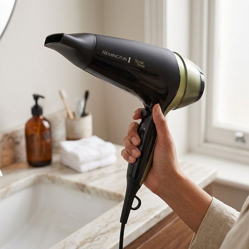 Set Secadora y Plancha para Cabello Shine Therapy con Aceite de Aguacate y Macadamia