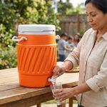 Termo Dispensador de 20 Litros para Bebidas Frías de 38 x 38 x 51 cm Color Naranja