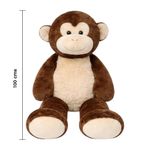 Peluche de Mono Grande Textura Afelpada Suave Color Café y Beige de 100 Cm