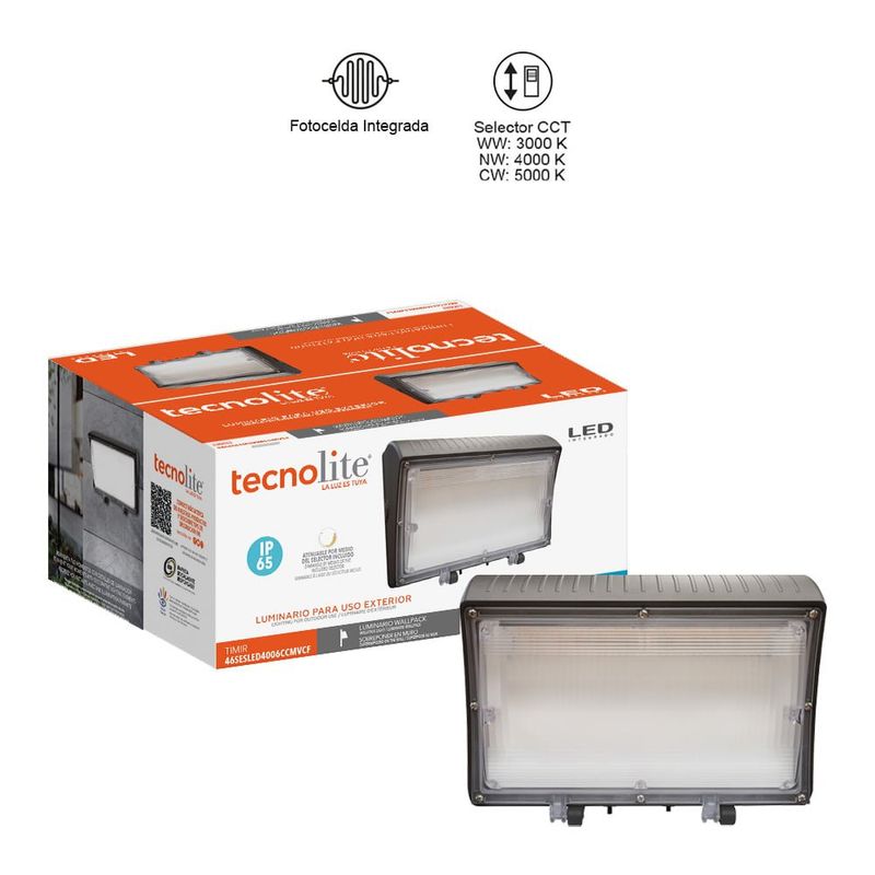 Lámpara con Fotocelda LED Timir de 46 W con Luz y Potencia Ajustable