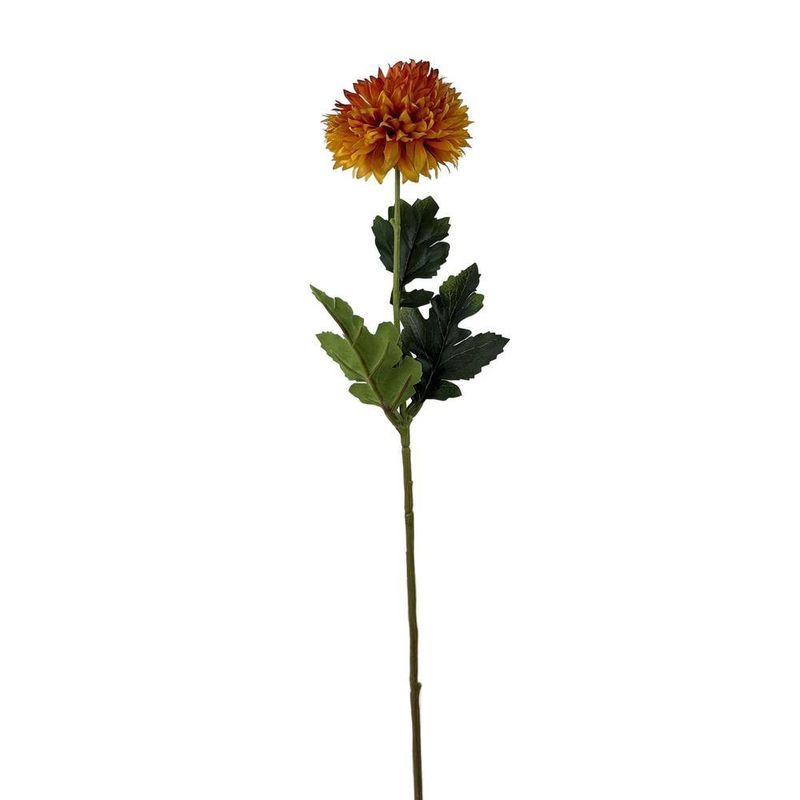 Flor Artificial Crisantemo Color Naranja de 8 cm para Floreros y Arreglos