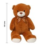 Peluche de Oso Grande con Moño Decorativo Color Café Claro de 100 Cm