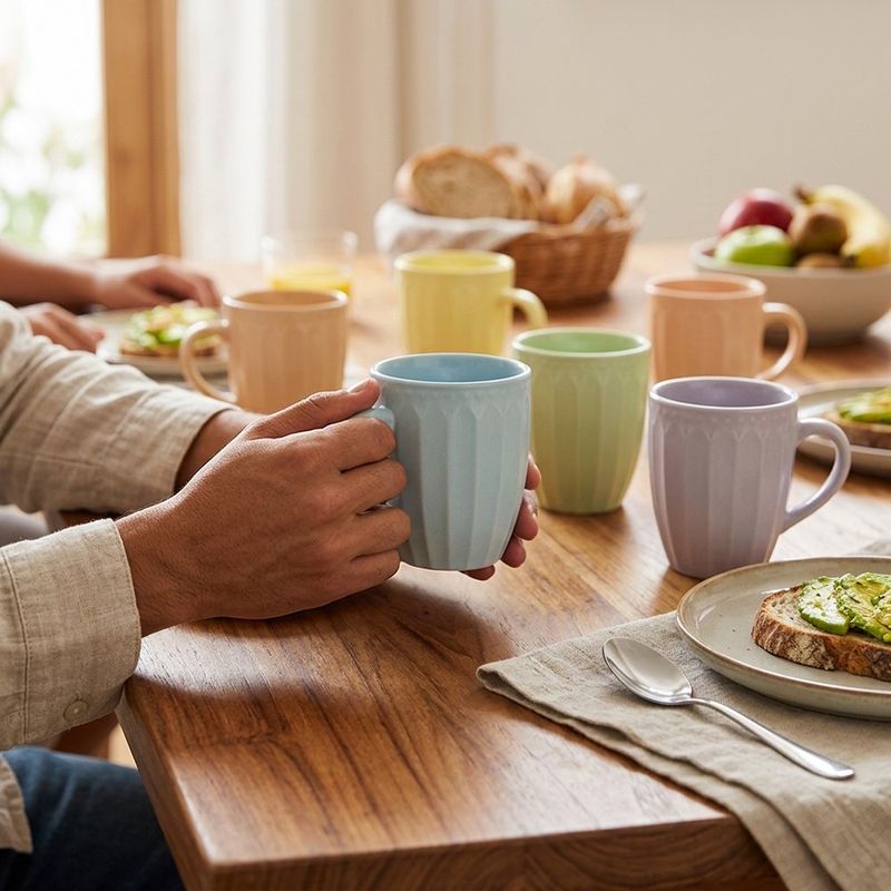 Taza Perlada de Cerámica Fiorella de 11.7 oz - Presentación Surtida