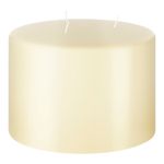 Vela Cilíndrica Pilar 3 Mechas 100/150 para Decoración Color Marfil