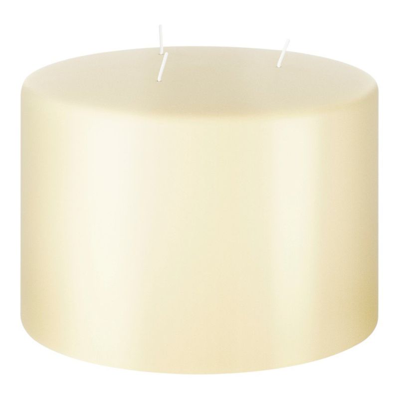 Vela Cilíndrica Pilar 3 Mechas 100/150 para Decoración Color Marfil