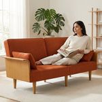 Sofá Scott de 205 x 90 x 83 cm con Estructura de Madera Color Terracota